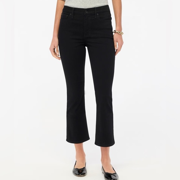 J.Crew Petite flare crop black jean in all-day stretch Size 32P - Picture 1 of 4